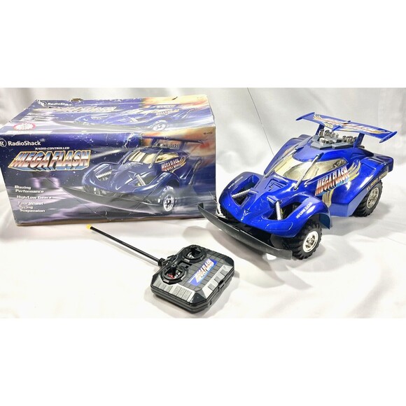 Vintage 1999 RADIOSHACK MEGAFLASH 9.6V Remote Control CAR Off Road Buggy w/ Box